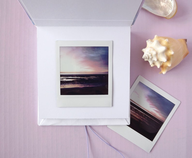 personalised small flip bookphoto album Hand made in my /'Sea and Waves/' design perfect for Instax Square Mini instant prints