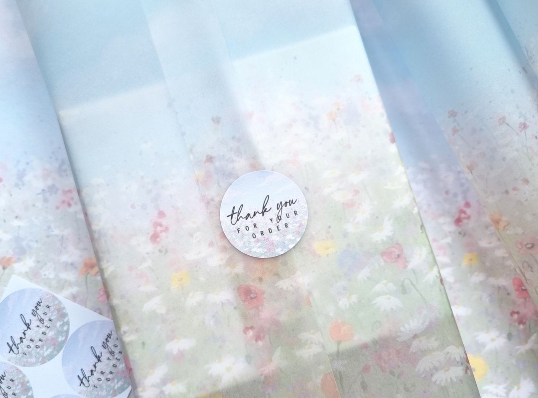 Printed Vellum Packaging Sheets for Your Shop With Paper Stickers