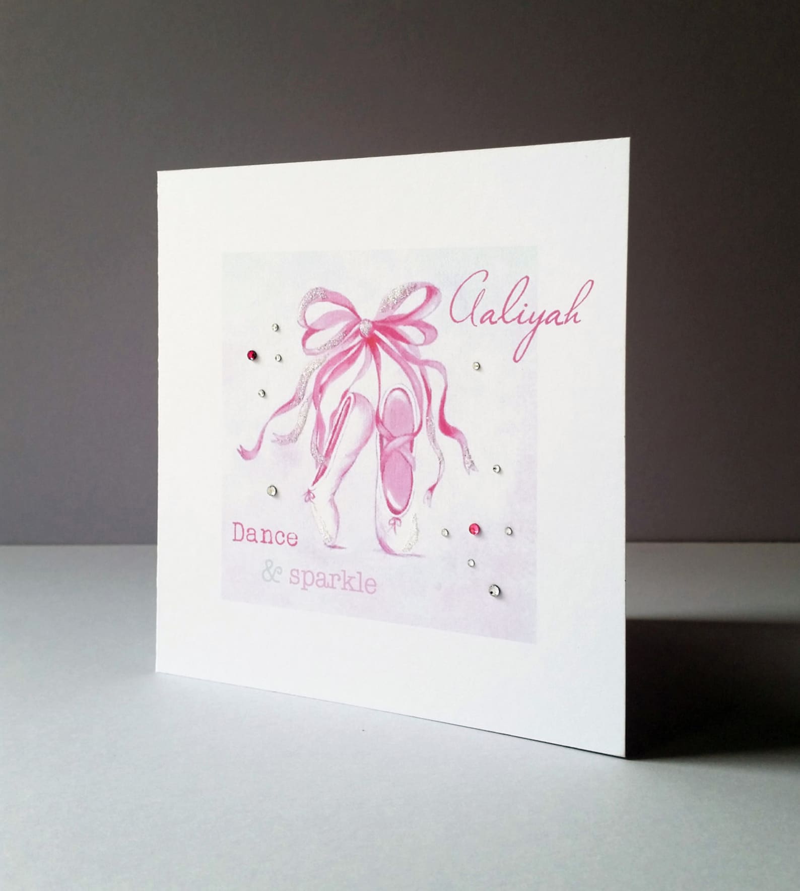 dance and sparkle ... ballet design greetings card from my original acrylic canvas design - personalised printing