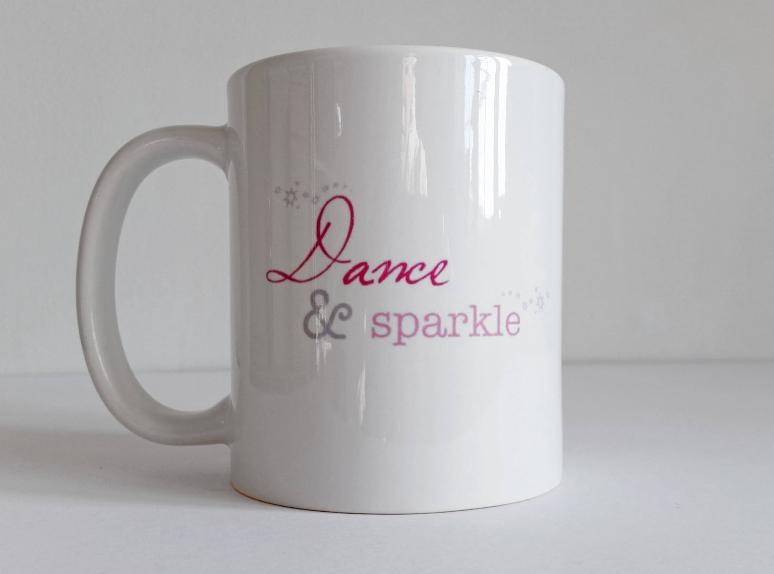 ready made mug featuring my ballet shoes design - perfect gift for a little dancer - 1 working day dispatch