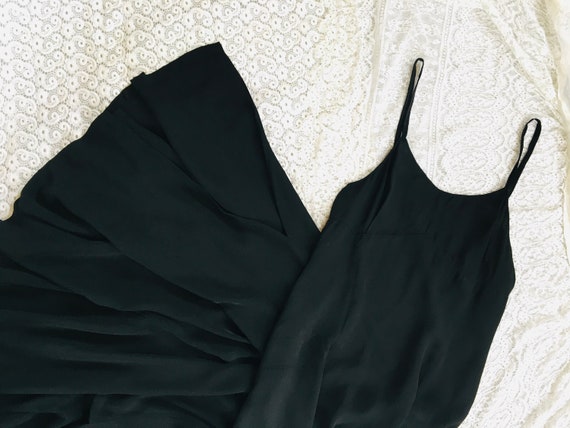 True Vintage Slip Silk Like 1930s 1940s Dress Bla… - image 1