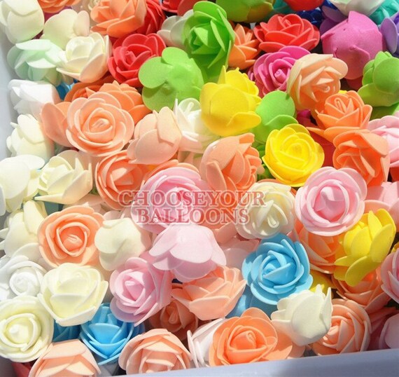 NEW 3CM FOAM ROSES-PACK OF 30/200 COLOURFUL ARTIFICIAL FLOWER WEDDING DECORATION 