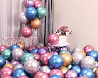 12" Inch Metallic Pearl Chrome Latex Balloons for Couple Birthday Party decor UK 