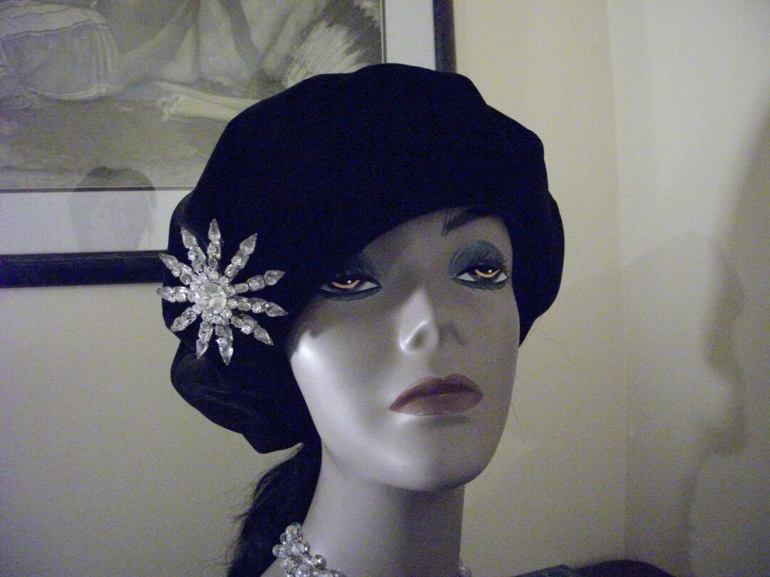 Women's Black Velvet Beret, Luxurious Oversized Velvet Beret, Dressy