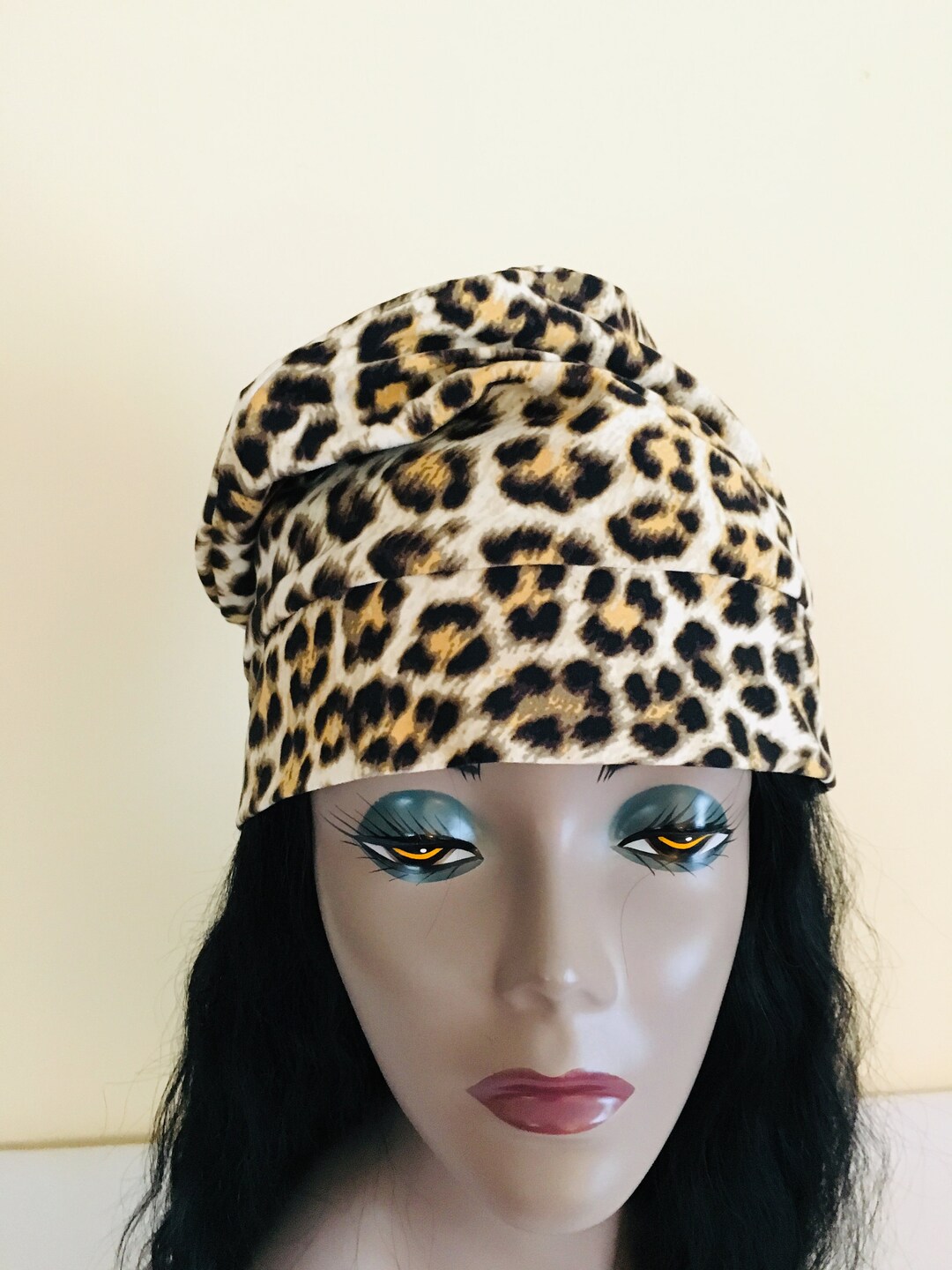 Women's Leopard Print Hat, Fall Hat, Cloche, Leopard Print, Handmade