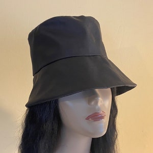 Women&#39;s Black Rain Hat, Rain Hat, Water Resistant Hat, Black Hat, Winter Hat, Fall, Spring, Lightweight, Handmade Hat, Gift, Hat