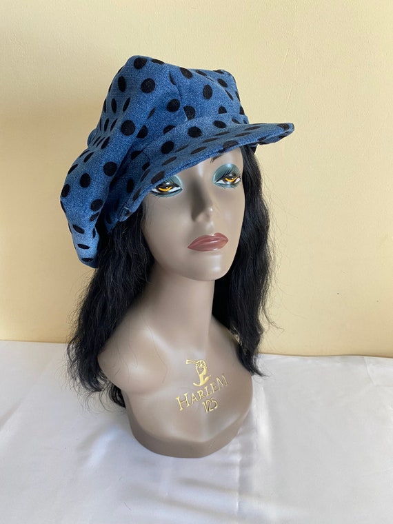 Newsboy Hat, Women's Denim Newsboy Hat, Denim Hat, Men's Denim Newsboy Hat, Big Apple, Handmade Hat, Hat