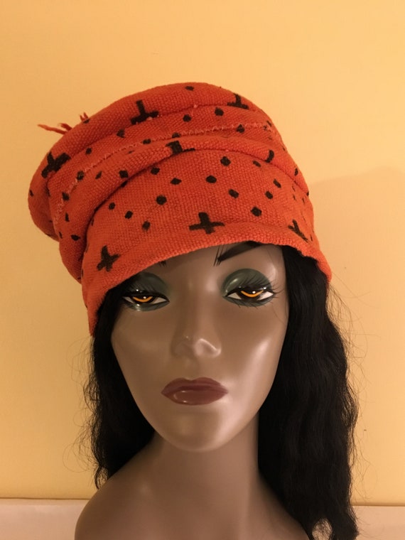 All Seasons Hat Hat Mudcloth Hat Fall Hat Women/'s Mud Cloth Hat Caramel Medium Brim Cloche Winter Hat Brown Hat Handmade Hat