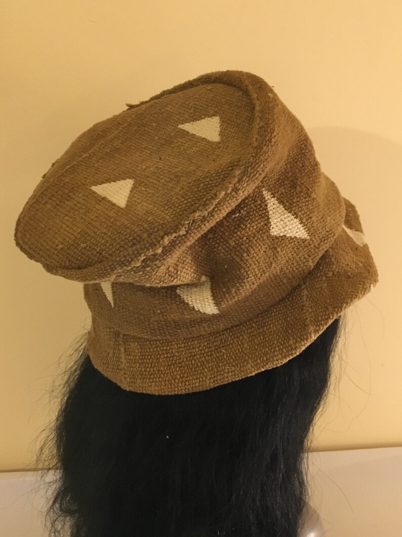 All Seasons Hat Hat Mudcloth Hat Fall Hat Women/'s Mud Cloth Hat Caramel Medium Brim Cloche Winter Hat Brown Hat Handmade Hat