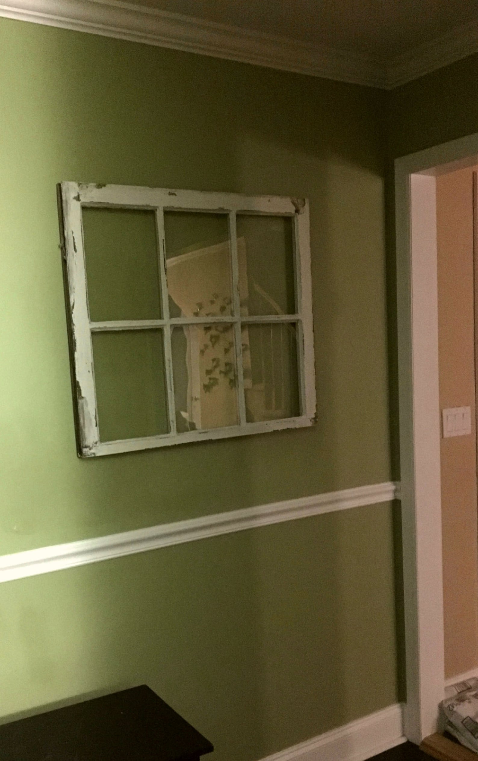 Vintage authentic reclaimed antique window pane 9 pane 33x28 Etsy