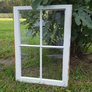 Vintage antique 4 four pane window sash frame farm house wedding portrait, old antique authentic window sash