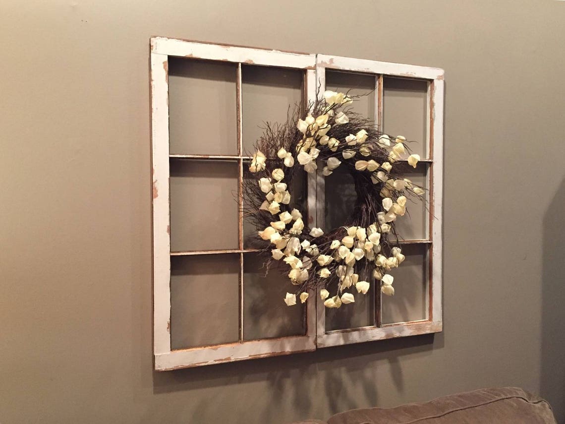 Vintage Antique Farm Window Sash Frame Six Pane 6 Pane Picture Etsy