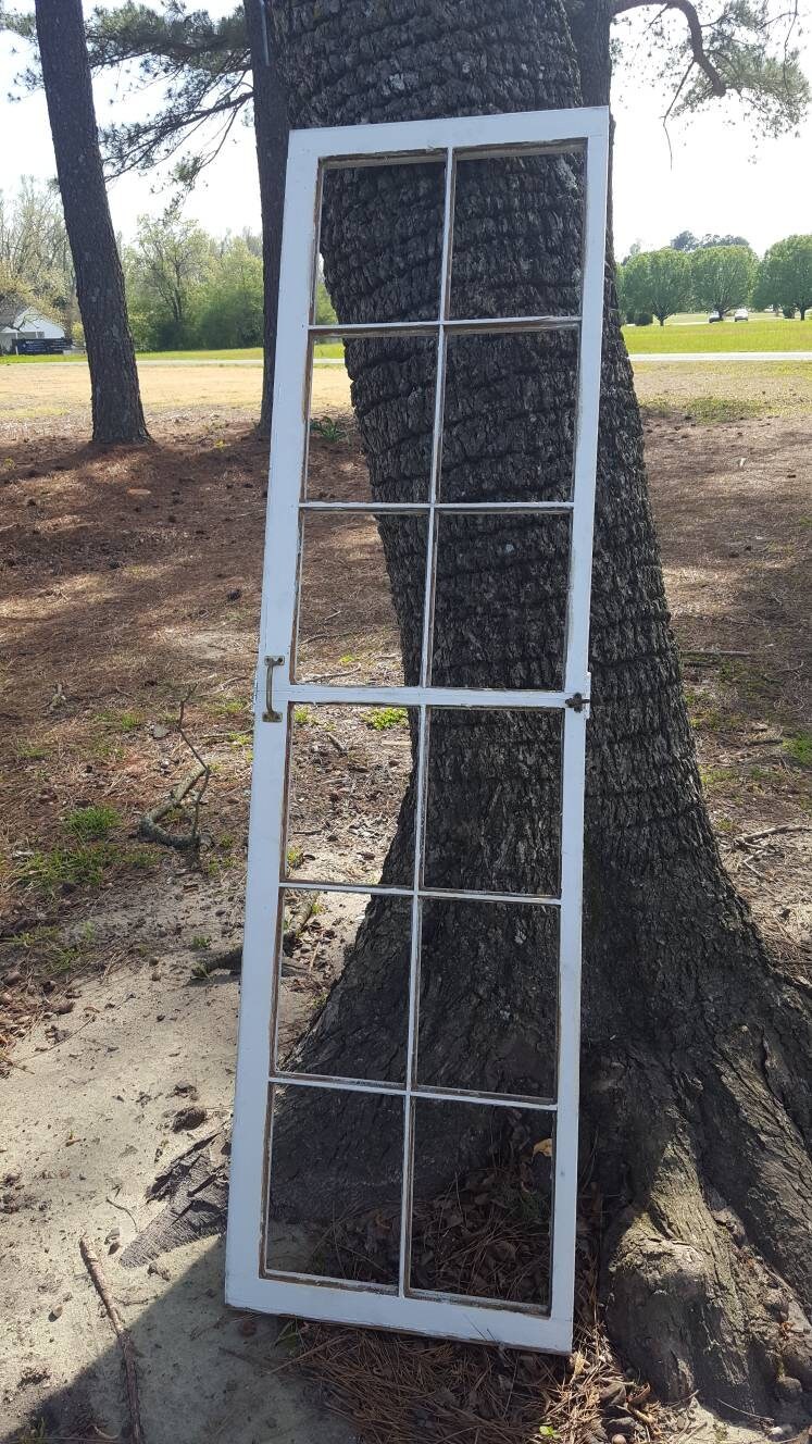 Architectural Salvage - Antique Farm Window Sash Frame 12 Pane 60x19 ...
