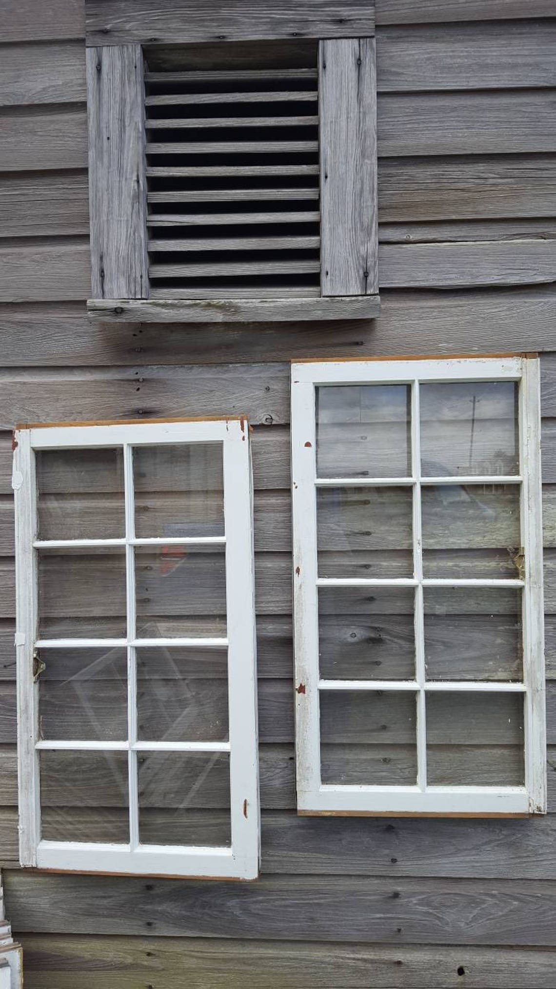 8 Pane Vintage Antique Wood Window Frame Sash Farm House Etsy