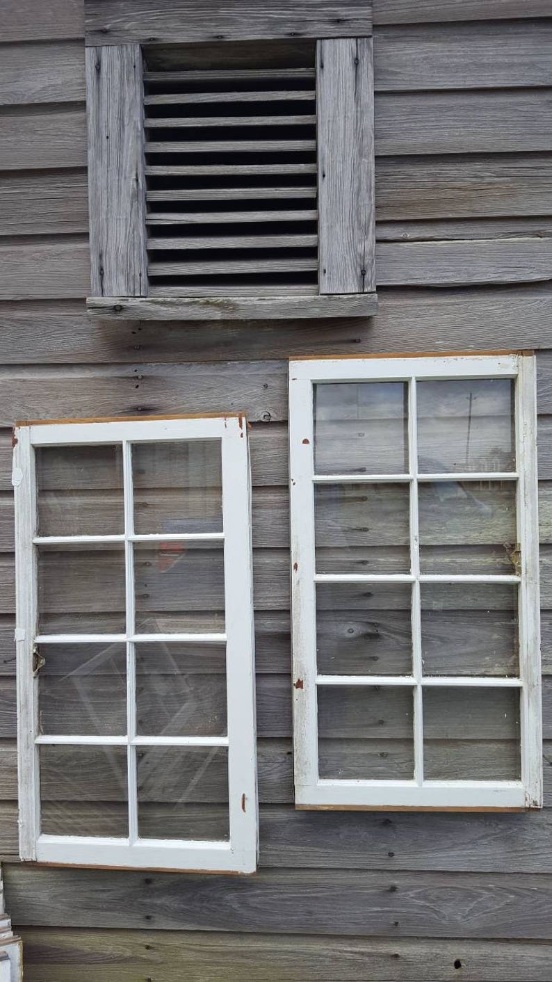 8 Pane Vintage Antique Wood Window Frame Sash Farm House Etsy