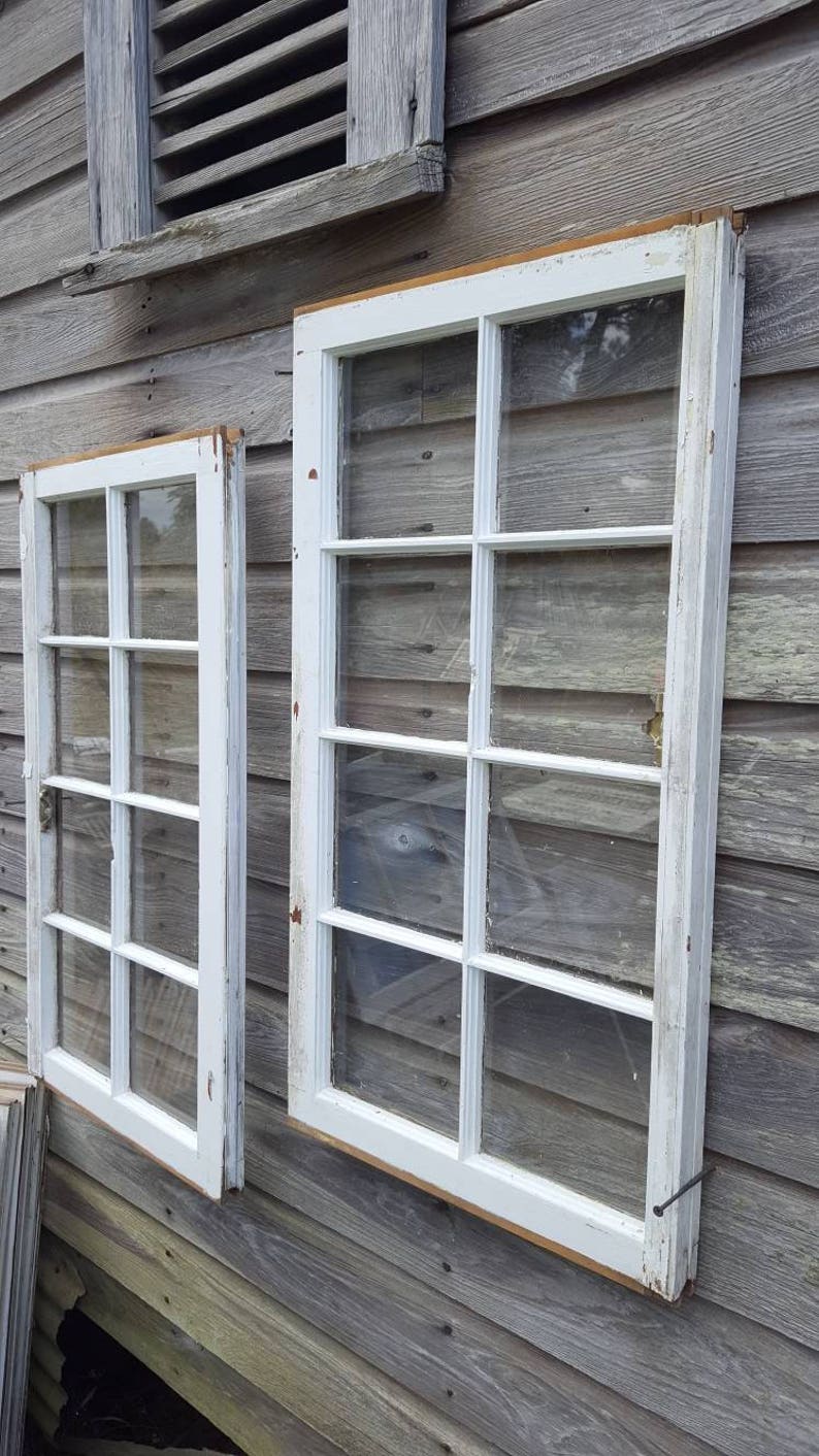 8 Pane Vintage Antique Wood Window Frame Sash Farm House Etsy