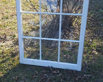 Nine 9 Pane Vintage Farm House Antique Wood Window Frame Sash Wedding Portait 40x32