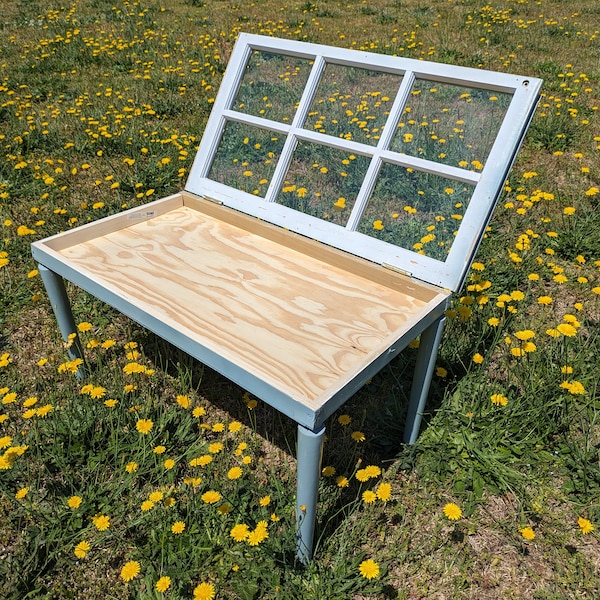 Antique farm window coffee table, side table, outdoor indoor reclaimed window farmhouse decor 36x23 coffee table shadow box, free ship