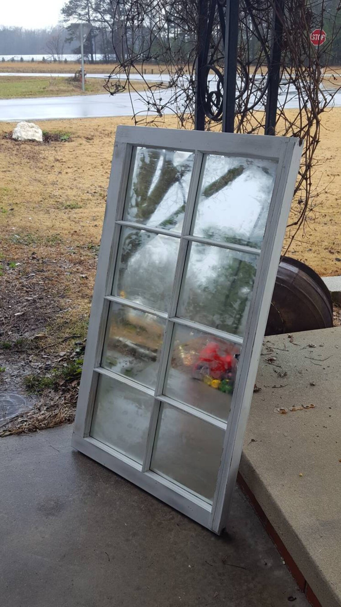 8 Pane Vintage Antique Wood Window Frame Sash Farm House Etsy