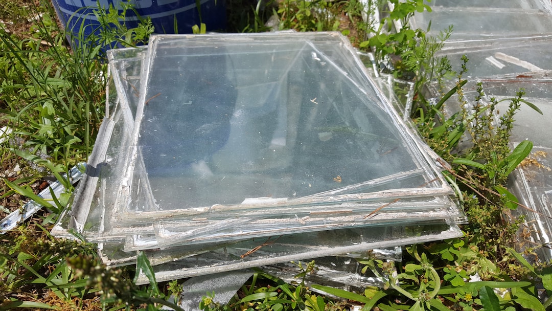 Antique Vintage Old Glass Panes From Window Etsy