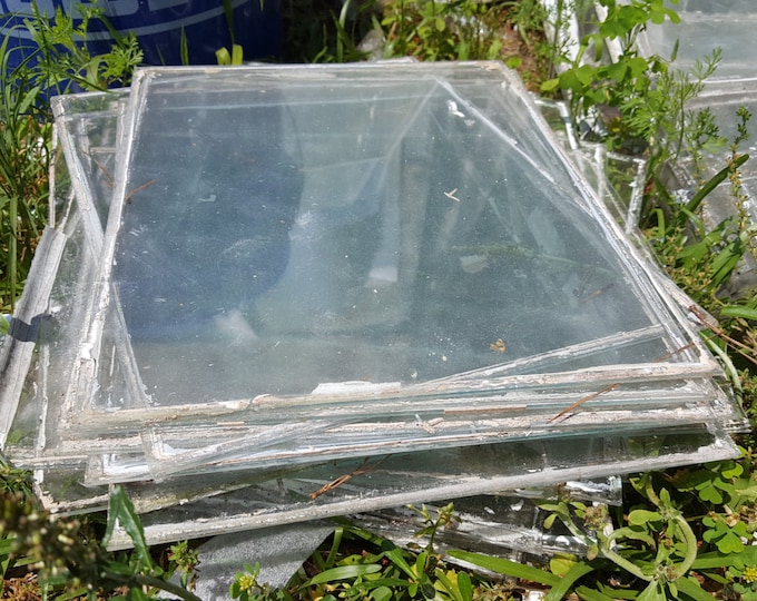 Antique Vintage Old Glass Panes From Window Etsy