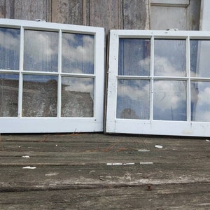 24x19 6 Pane Vintage Antique Window Sash Rustic Shabby Unique   Set of 2, two feet 24" each, special offer* Free shipping