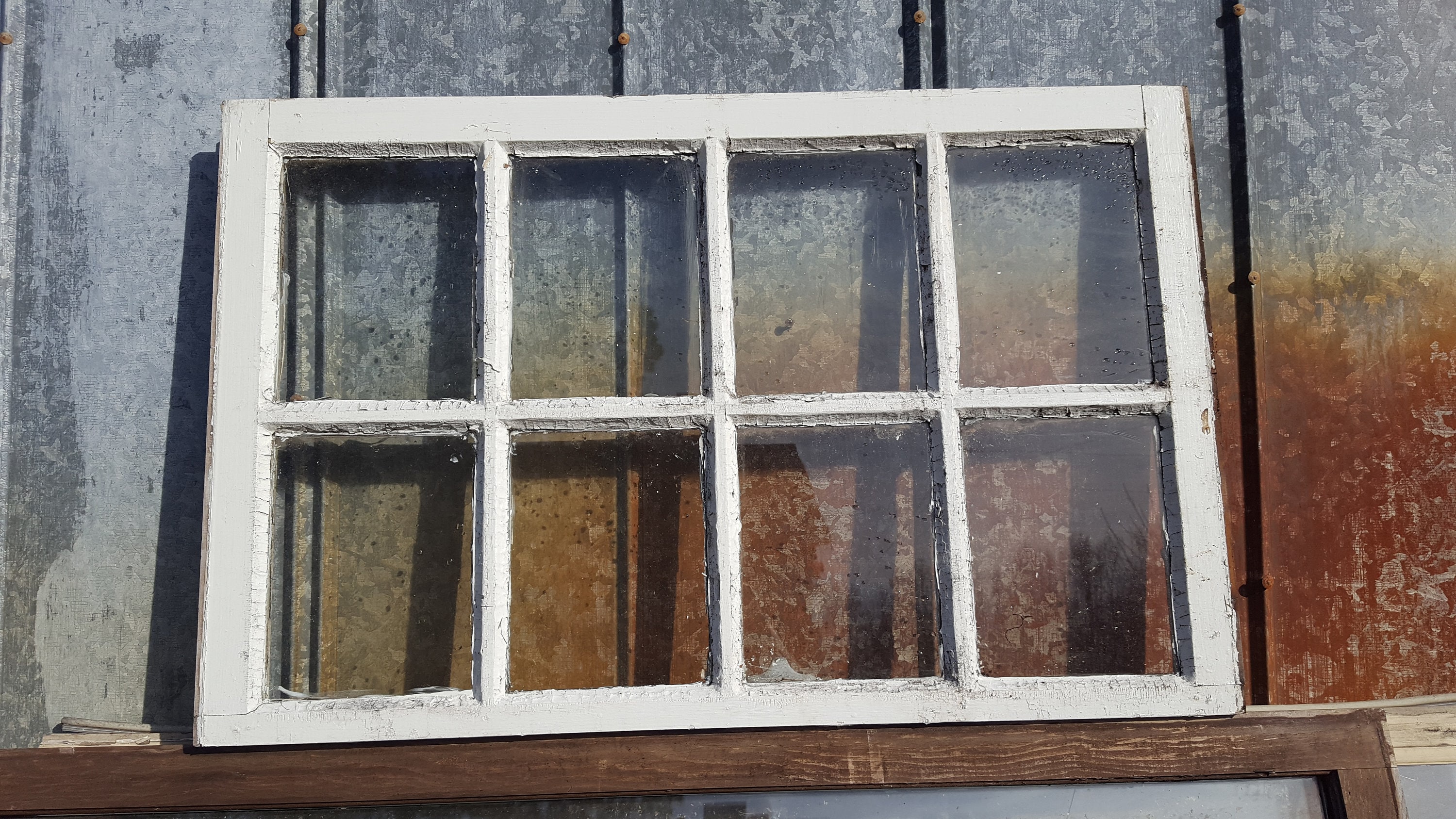 Vintage authentic reclaimed antique window pane 8 pane 36x23 Etsy