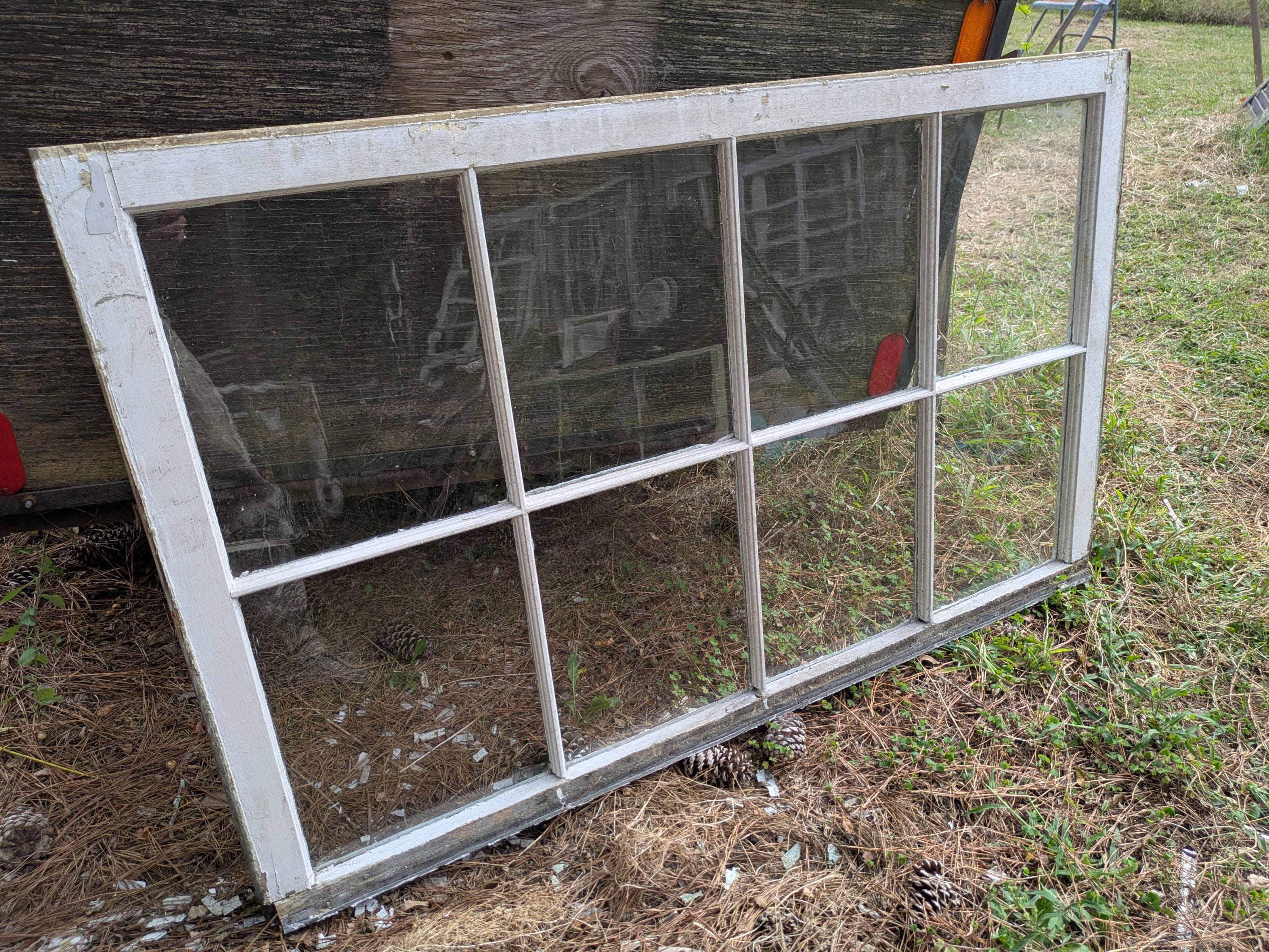 Very Old 8 Pane, Beautiful Frame Antique Wooden Frame Historic Window ...