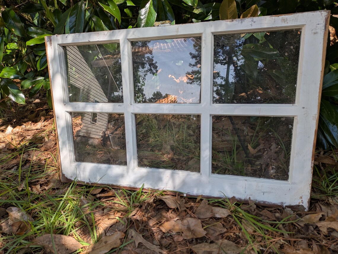 Antique Authentic Single Pane Window, 6 Panes, 6 Panel Old Beautiful ...