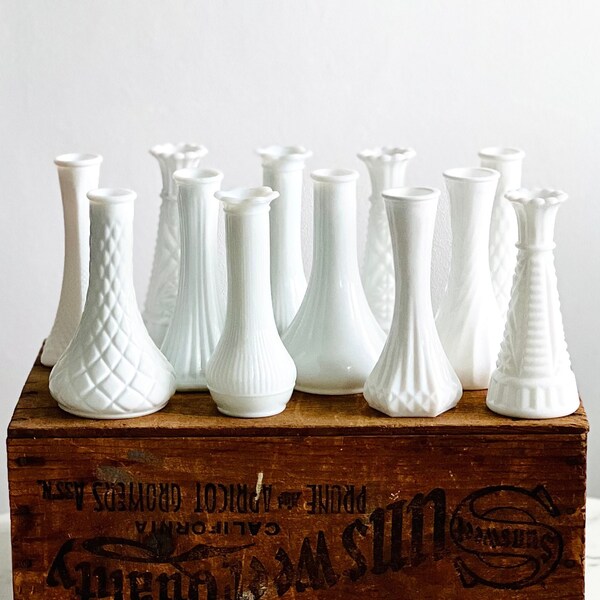 Milk Glass Bud Vase Etsy