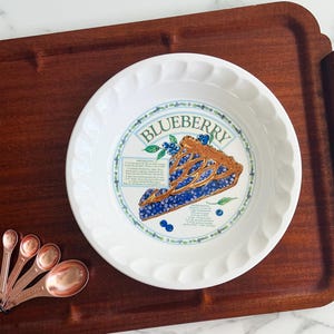 Vintage Ceramic Deep Dish Recipe Pie Plate | Himark Golden Pie Collection | Blueberry Pie Recipe | Ceramic Baking Dish | Cottagecore Decor