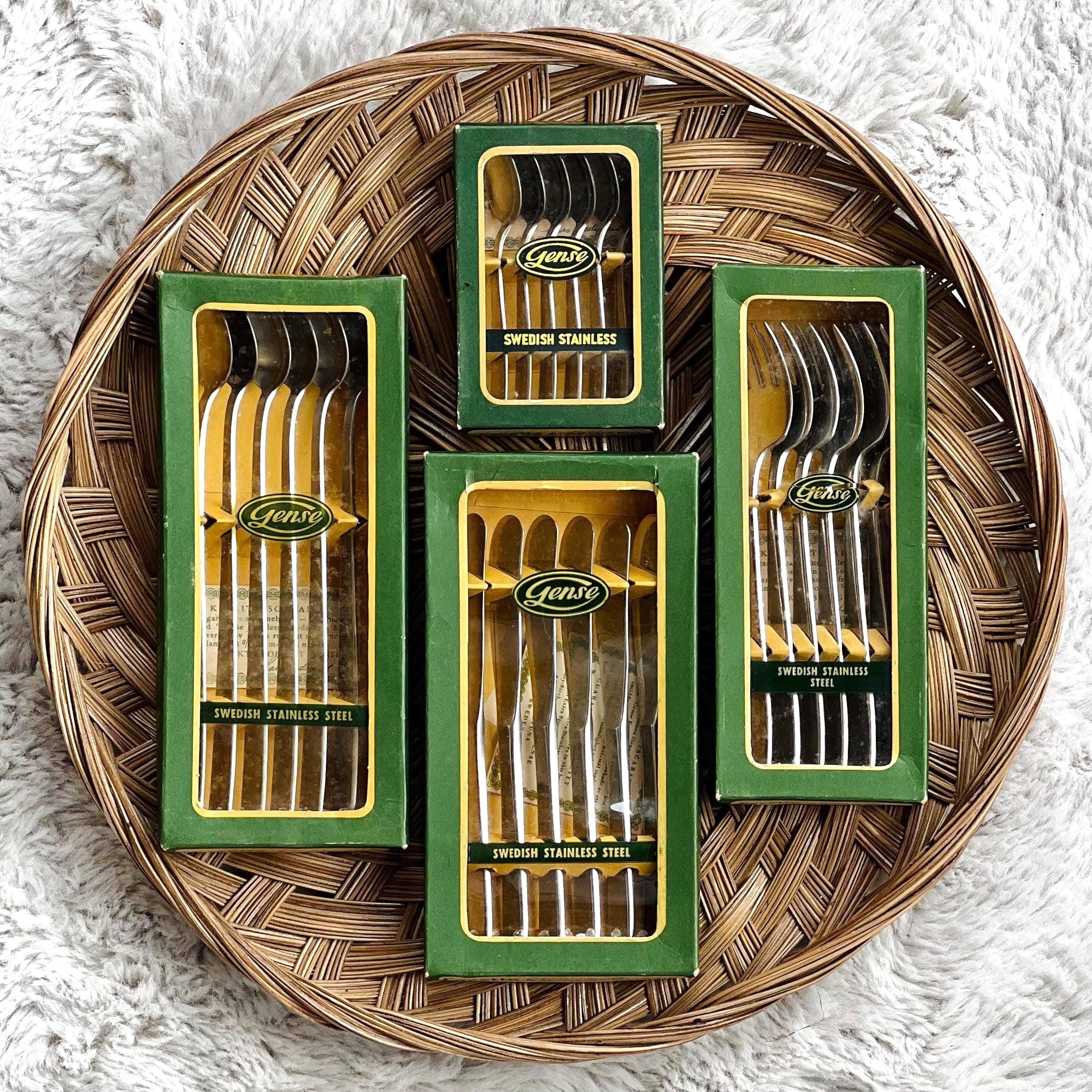 Gense 18p Swedish cutlery カトラリー セット One Vintage Gense Facette Flatware Set | Boxed Swedish Stainless