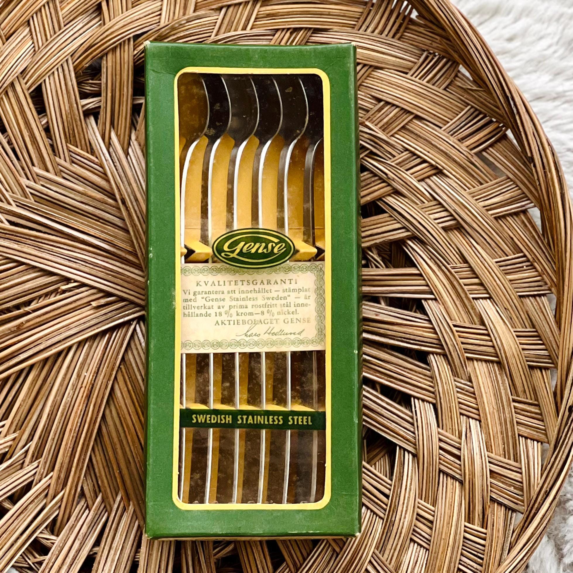 One Vintage Gense Facette Flatware Set | Boxed Swedish Stainless