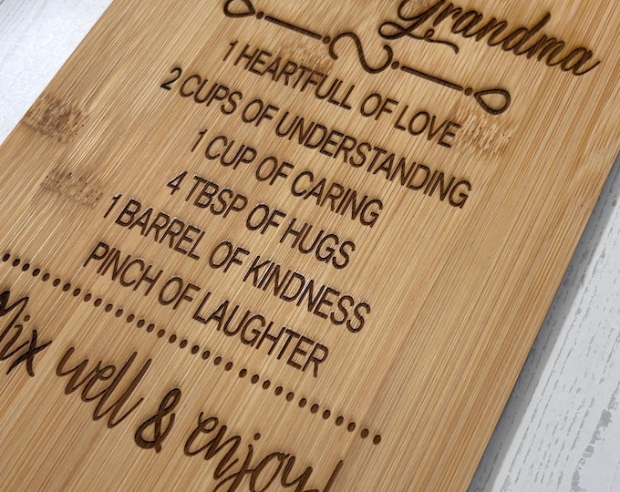 Engraved Quote Saying Bamboo Board 10x7 Mom Grandma Grandpa Dad Teacher Love