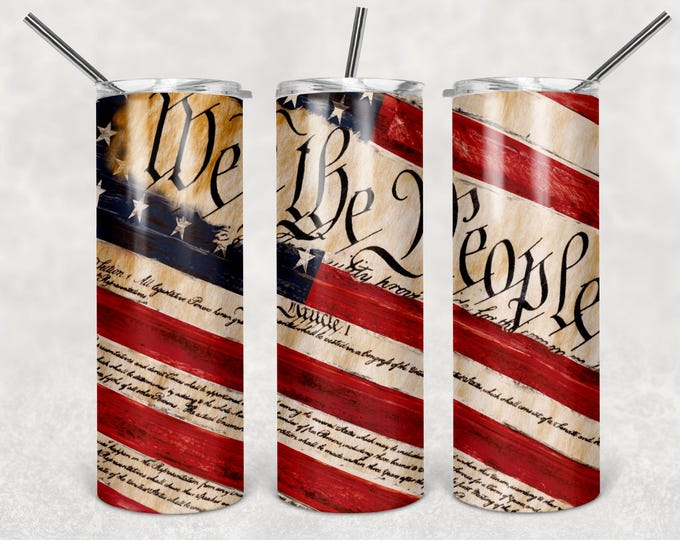 We The People American Flag 20oz Stainless Steel Tumbler