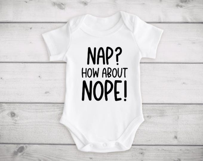 Nap How About Nope Funny Baby Onesie Bodysuit