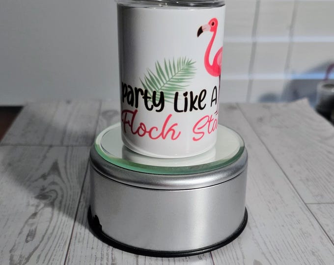 Party Like A Flock Star 3oz Flamingo Shot Tumbler Stainless Steel