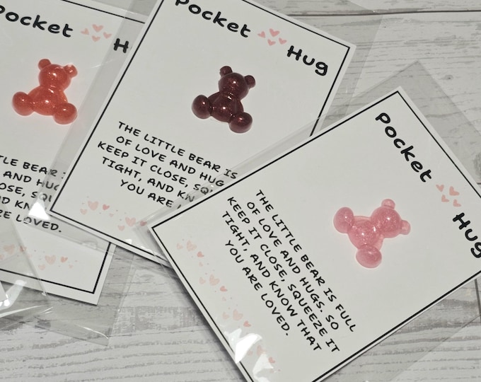 Pocket Token Hug Card Bear Love Valentines Gift for friends