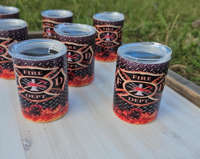 Fire Department 3oz Shot Tumbler Stainless Steel Fire Fighter