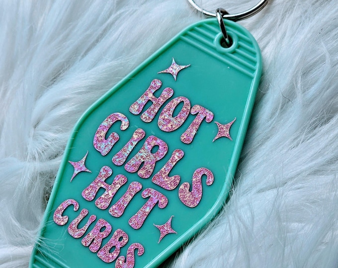 Motel Keychain Hotel Old School Retro Girls Hit Curbs Funny