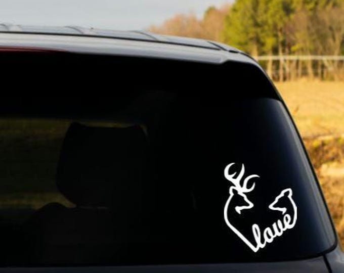 Hunting Deer Buck Doe Fishing Love Heart Country Life Truck Car Decal
