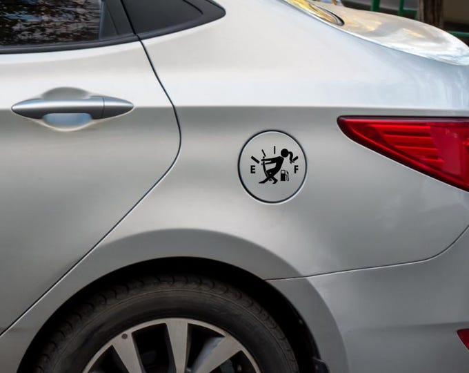 Funny Gas Empty Guy Girl Car Decals