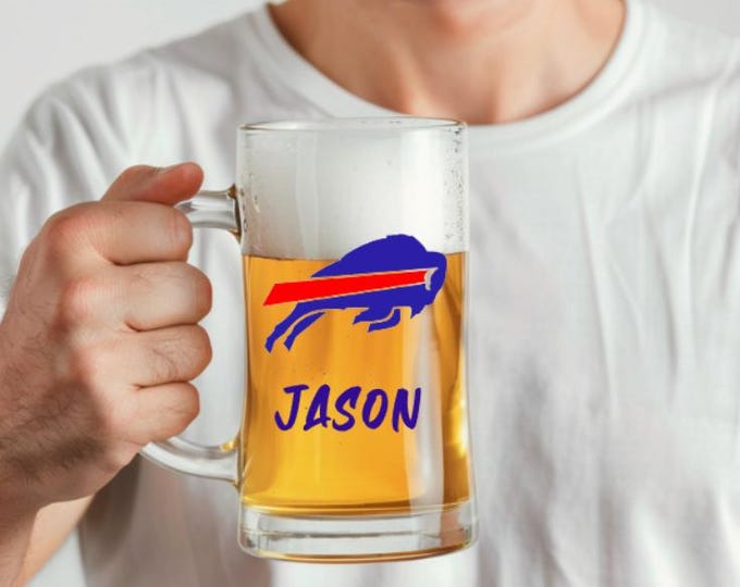 Beer Mug Sports Team Cowboys Personalized with matching Shot Glass