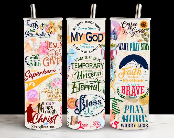Faith Believe Jesus Faith Christ My God Motivational 20oz Stainless Steel Tumbler