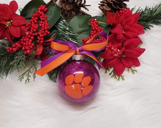 Tigers Christmas Ornament Glitter Football Team Gift