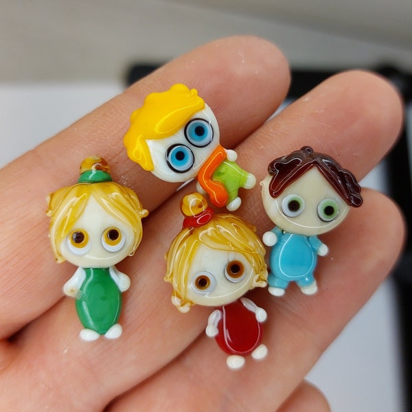 Happy Kids  Lampwork Beads