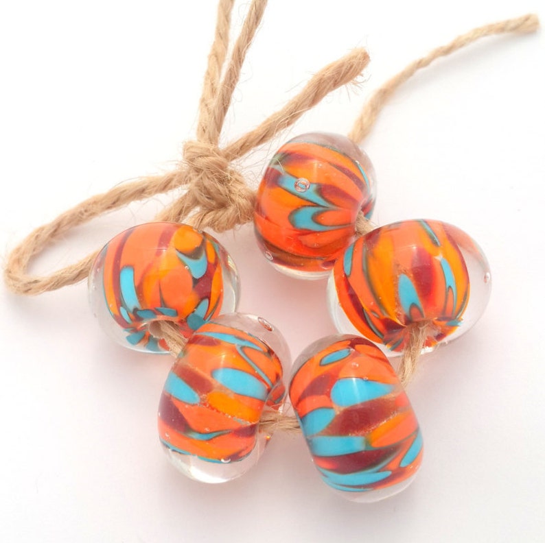 Big Hole Lampwork Set 2beads Mr Colorful Lampwork Beads Parrot/'s Color Lampwork Bead Set