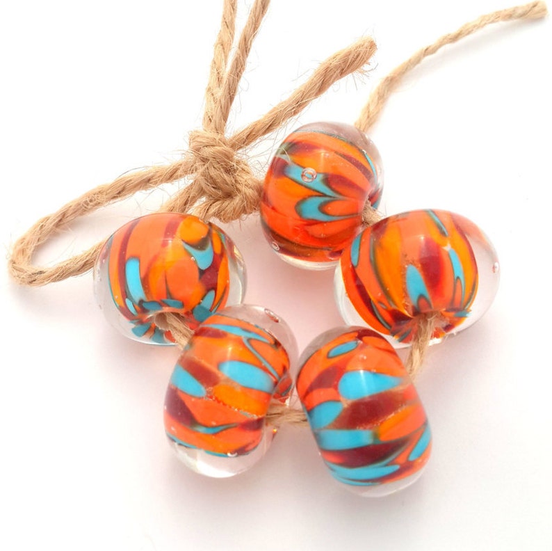 Big Hole Lampwork Set 2beads Mr Colorful Lampwork Beads Parrot/'s Color Lampwork Bead Set