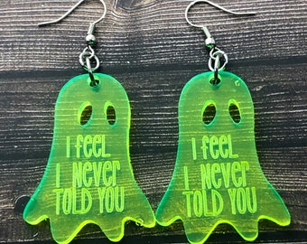 Ghost Green Fluorescent Acrlyic  Dangle Earrings