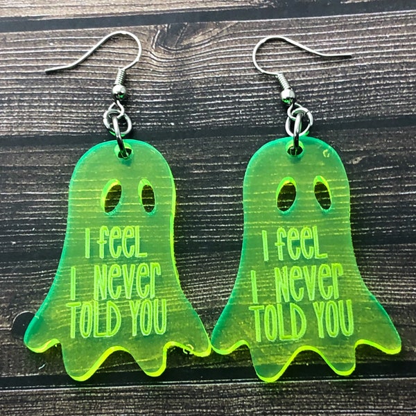 Ghost Green Fluorescent Acrlyic  Dangle Earrings